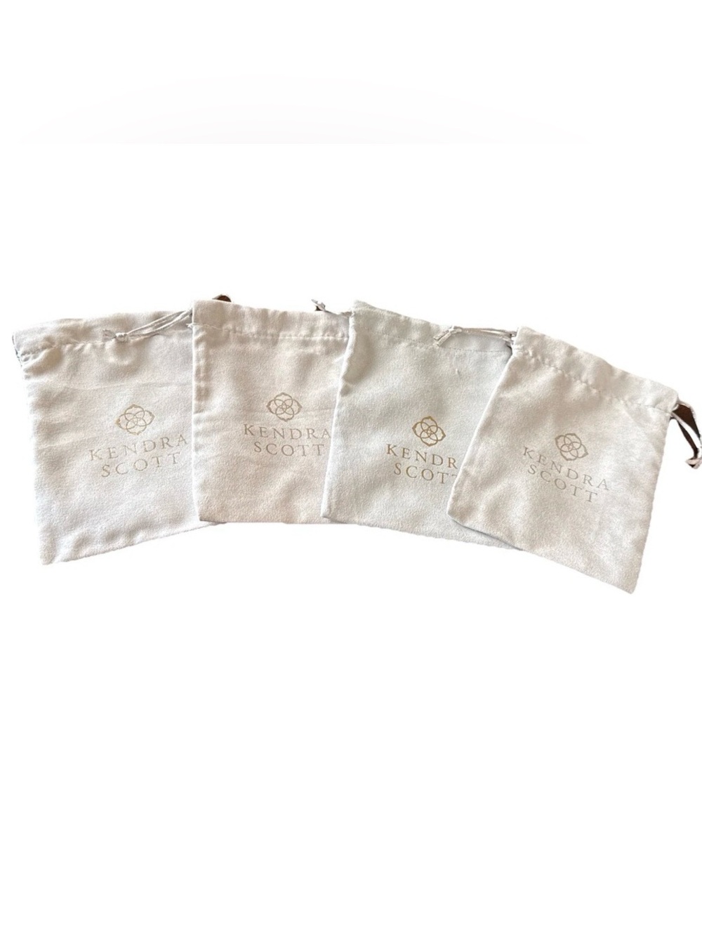 Kendra Scott Jewelry Pouches Dust Bags Set of 4 Grey Gold Designer Branded New